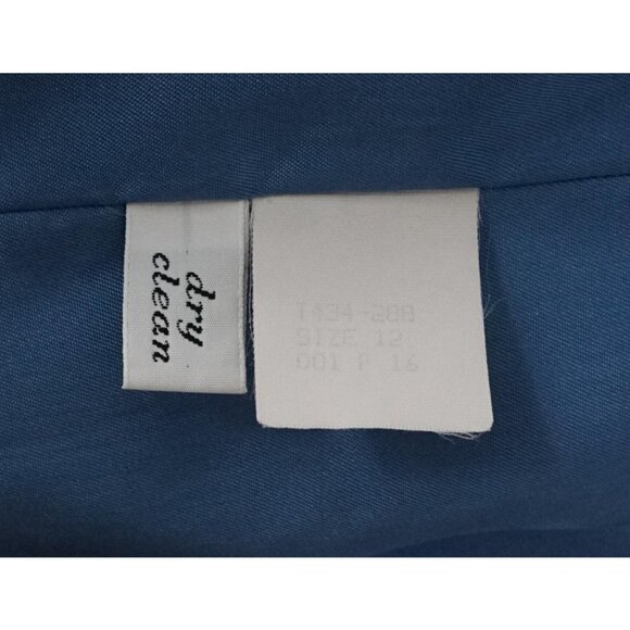 Pendleton Blue Black Striped Check 1 Button Virgin Wool Blazer Coat Size 16 BVM - Picture 5 of 5